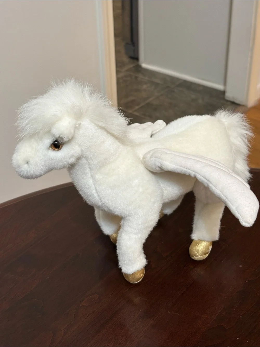 Early 1990s Gund White Pegasus Horse plush Hansa? 1992 Vintage HTF Animal
